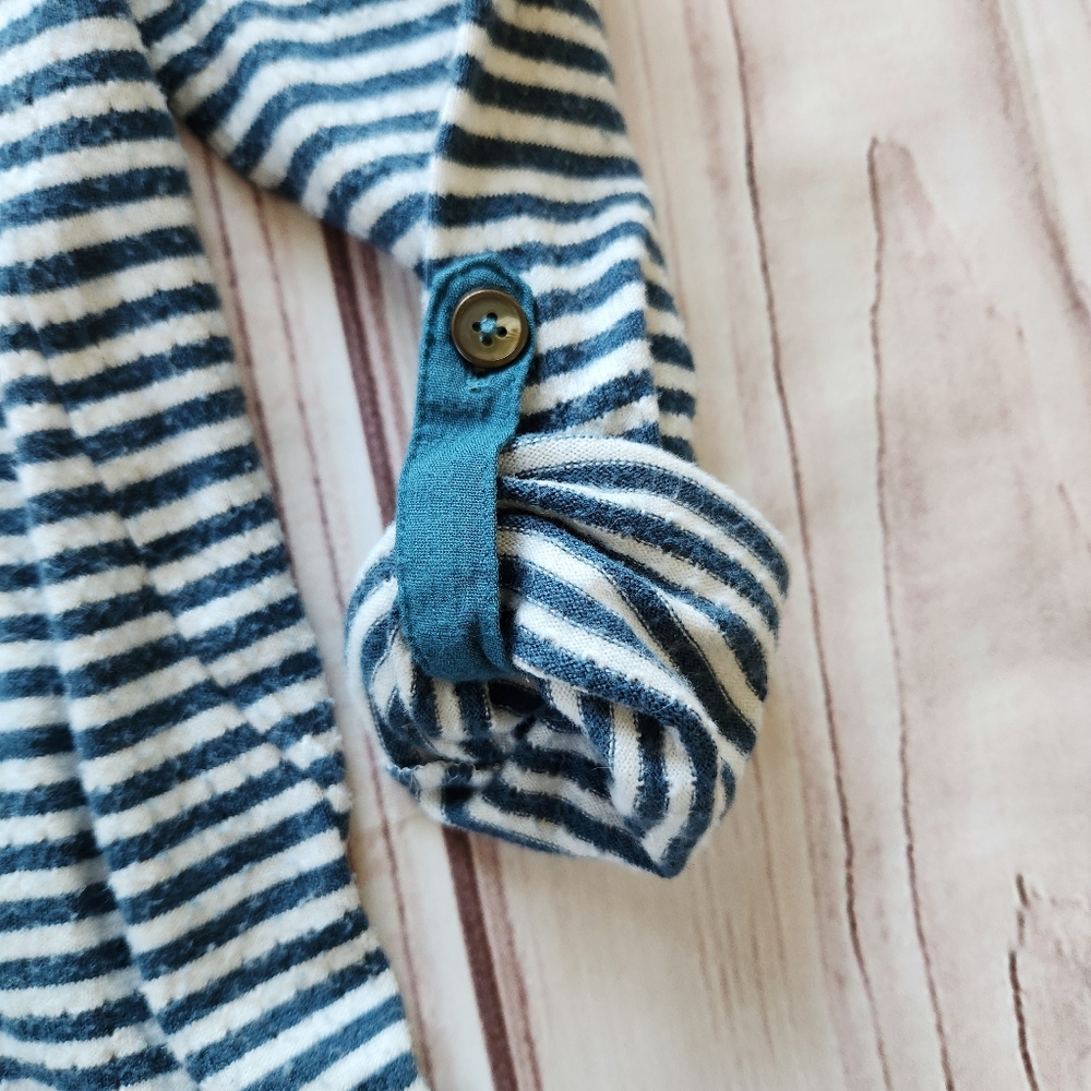 Anthropologie x Akemi + Kin "Sylvie Pointelle Top" Stripe Blue White | Women's M - Picture 9 of 12